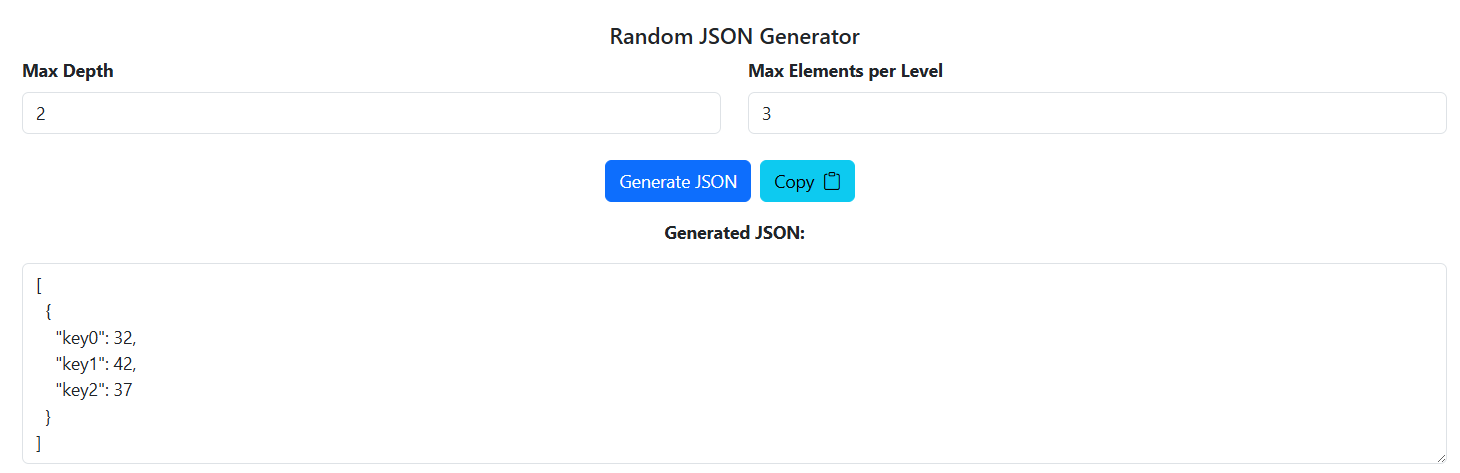 JSON Generator Tool Preview